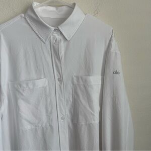 ALO Yoga White Button Down Shirt